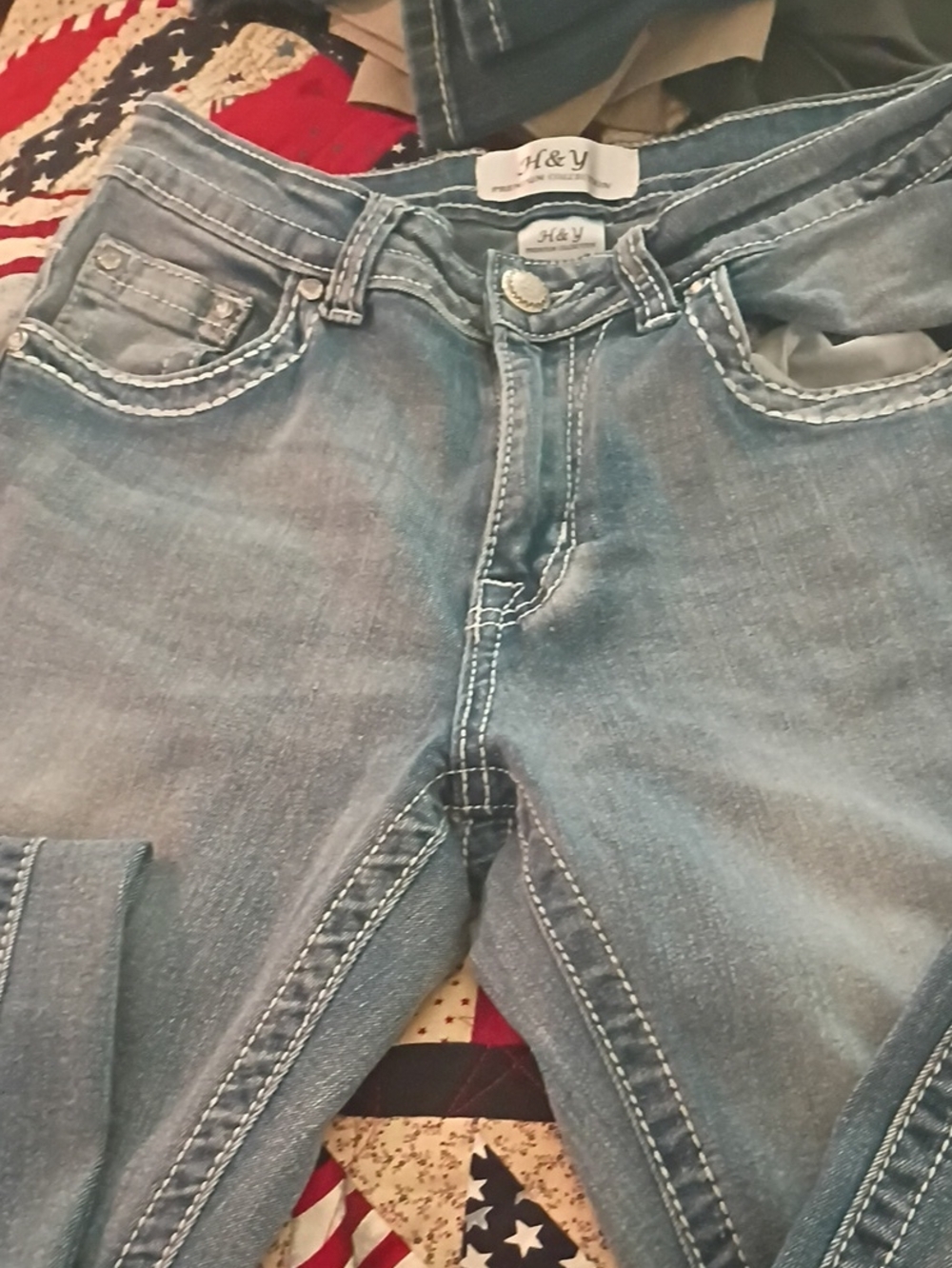 H&Y Blue Denim Jeans - Stitch Detail